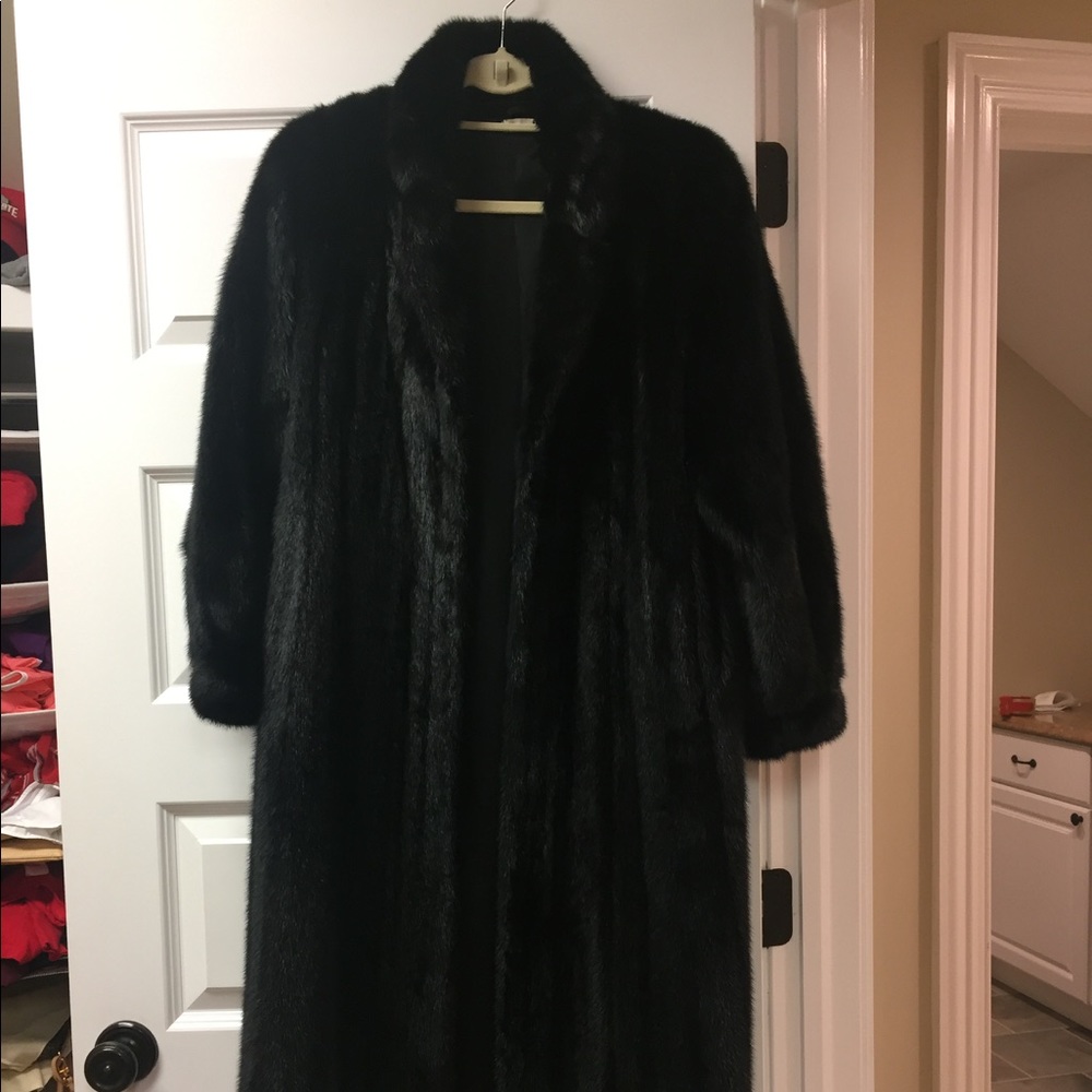 Authentic Black female full length mink coat
